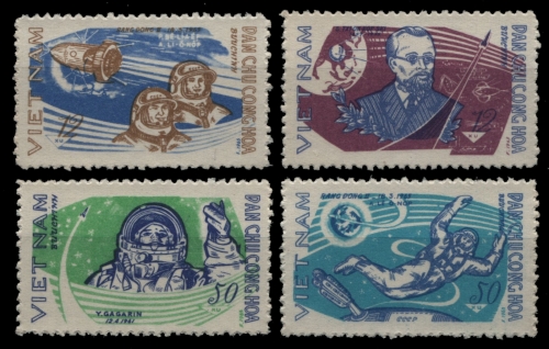 Vietnam 1965 - Mi-Nr. 401-404 (*) - ohne Gummi verausgabt - Raumfahrt / Space