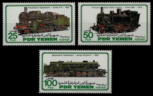 Südjemen 1983 - Mi-Nr. 320-322 ** - MNH - Lokomotiven / Locomotives