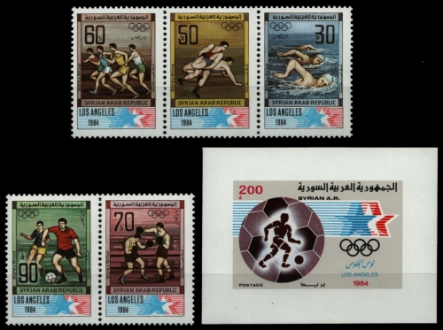 Syrien 1984 - Mi-Nr. 1594-1598 & Block 64 ** - MNH - Olympia Los Angeles