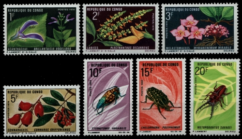 Kongo-Brazzaville 1970 - Mi-Nr. 248-254 ** - MNH - Fauna & Flora
