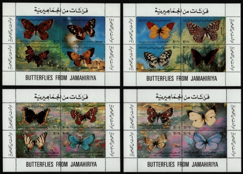 Libyen 1981 - Mi-Nr. Block 52-55 ** - MNH - Schmetterlinge / Butterflies