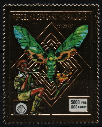 Madagaskar 1988 - Mi-Nr. 1140 A ** - MNH - Gold - Schmetterlinge / Butterflies