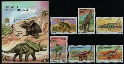 Guinea 1997 - Mi-Nr. 1709-1714 & Block 517 ** - MNH - Prähistorische Tiere
