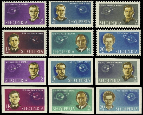Albanien 1963 - Mi-Nr. 757-762 A & B ** - MNH - Raumfahrt / Space