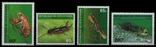 Elfenbeinküste 1980 - Mi-Nr. 656-659 ** - MNH - Insekten / Insects