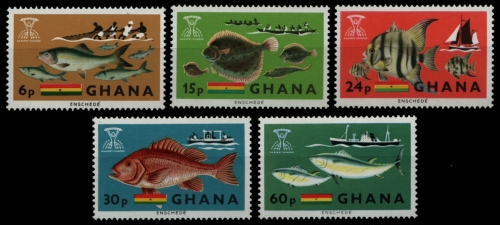 Ghana 1966 - Mi-Nr. 261-265 A ** - MNH - Fische / Fish