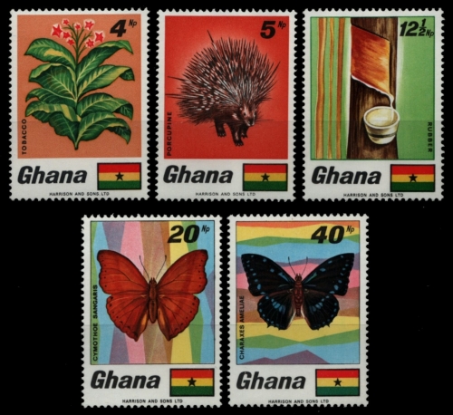 Ghana 1968 - Mi-Nr. 342-346 A ** - MNH - Fauna & Flora