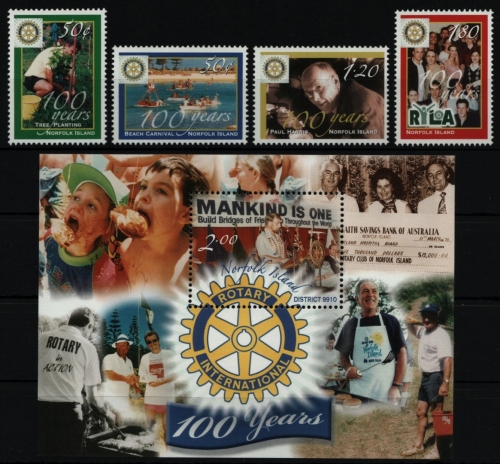 Norfolk-Insel 2005 - Mi-Nr. 899-902 & Block 49 ** - MNH - Rotary