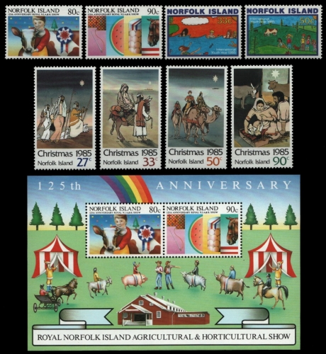 Norfolk-Insel 1985 - Mi-Nr. 369-370, 371-372, 373-376 & Block 8 ** - MNH