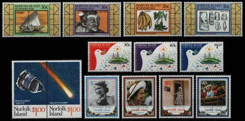 Norfolk-Insel 1986 - Mi-Nr. 381-382, 386-389, 390-392 & 397-400 ** - MNH