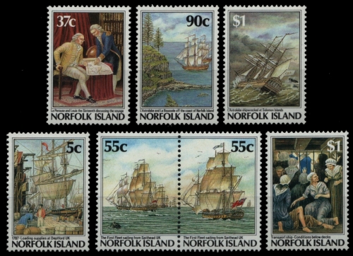 Norfolk-Insel 1987 - Mi-Nr. 417-420 & 429-431 ** - MNH - Schiffe / Ships