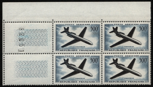 Frankreich 1957 - Mi-Nr. 1120 ** - MNH - Viererblock - Flugzeuge / Airplanes
