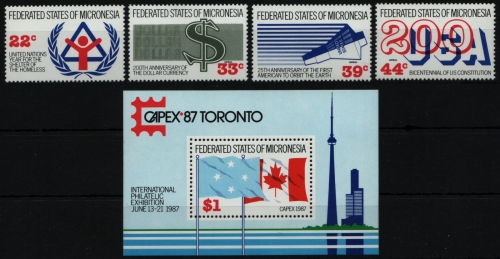Mikronesien 1987 - Mi-Nr. 68-71 & Block 2 ** - MNH - Ereignisse
