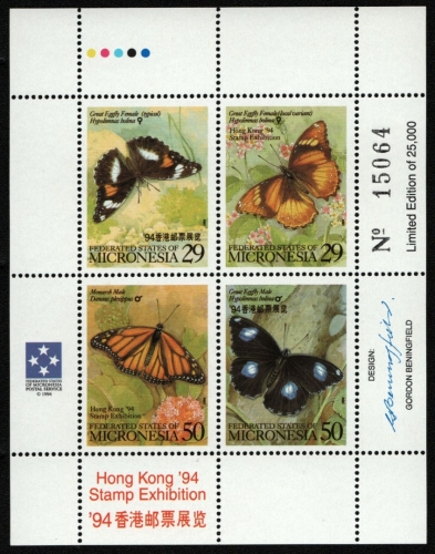 Mikronesien 1994 - Mi-Nr. 340-343 ** - MNH - Schmetterlinge / Butterflies