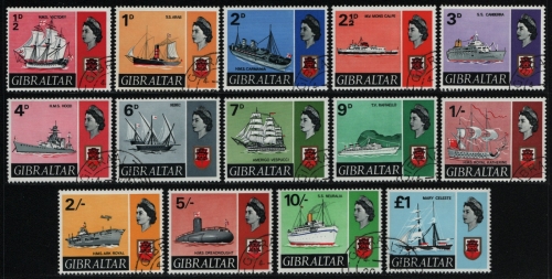 Gibraltar 1967 - Mi-Nr. 188-201 gest / used - Schiffe / Ships (I)