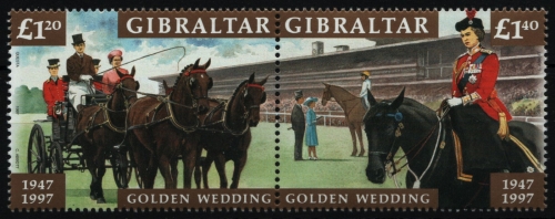 Gibraltar 1997 - Mi-Nr. 801-802 ** - MNH - Goldene Hochzeit
