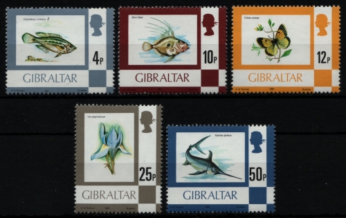 Gibraltar 1981 - Mi-Nr. 353, 357, 358, 360 & 361 III ** - MNH - Fauna & Flora