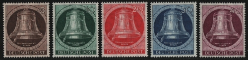 Berlin 1951 - Mi-Nr. 75-79 ** - MNH - Klöppel links (III)