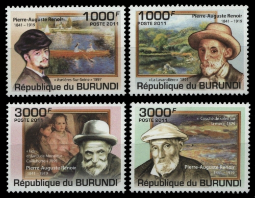 Burundi 2011 - Mi-Nr. 2130-2133 ** - MNH - Gemälde - Renoir