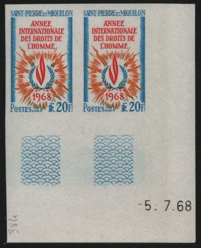 St. Pierre & Miquelon 1968 - Mi-Nr. 430 ** - MNH - ungez. / imp - Paar