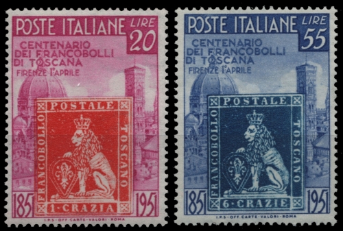 Italien 1951 - Mi-Nr. 826-827 ** - MNH - Briefmarken der Toskana