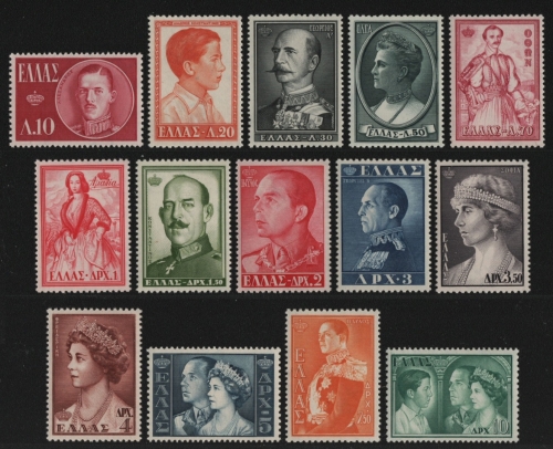 Griechenland 1957 - Mi-Nr. 654-667 ** - MNH - Königinnen & Könige (III)