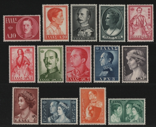 Griechenland 1957 - Mi-Nr. 654-667 ** - MNH - Königinnen & Könige (IV)