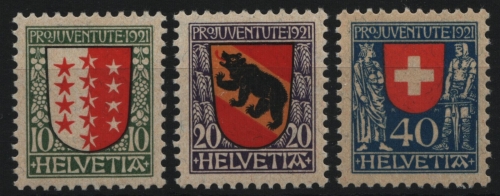Schweiz 1921 - Mi-Nr. 172-174 ** - MNH - Wappen / Coat of Arms