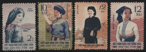 Vietnam 1960 - Mi-Nr. 116-119 (*) - ohne Gummi verausgabt - Trachten / Costumes