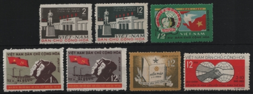 Vietnam - Mi-Nr. 136, 142-143, 144, 148-149 & 150 (*) - ohne Gummi verausgabt