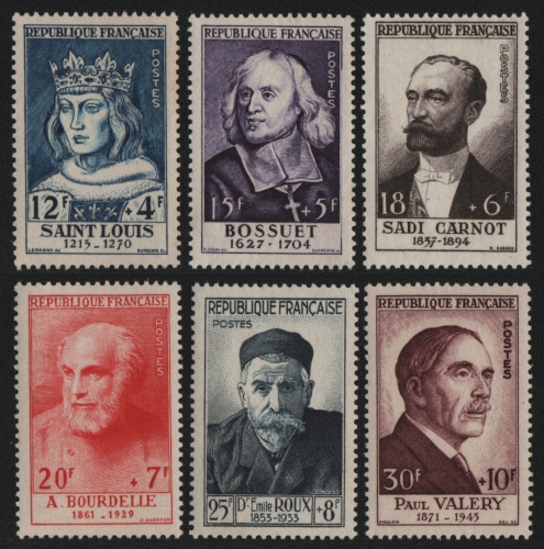 Frankreich 1954 - Mi-Nr. 1015-1020 ** - MNH - Persönlichkeiten (I)
