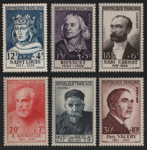 Frankreich 1954 - Mi-Nr. 1015-1020 ** - MNH - Persönlichkeiten (II)