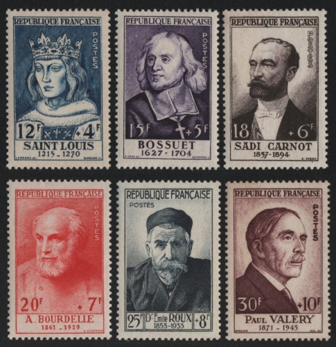 Frankreich 1954 - Mi-Nr. 1015-1020 ** - MNH - Persönlichkeiten (III)