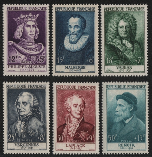 Frankreich 1955 - Mi-Nr. 1053-1058 ** - MNH - Persönlichkeiten (I)
