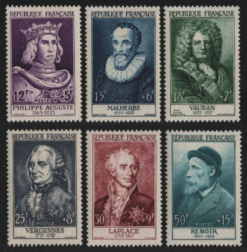 Frankreich 1955 - Mi-Nr. 1053-1058 ** - MNH - Persönlichkeiten (II)