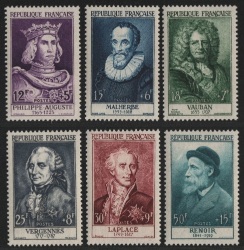 Frankreich 1955 - Mi-Nr. 1053-1058 ** - MNH - Persönlichkeiten (IV)