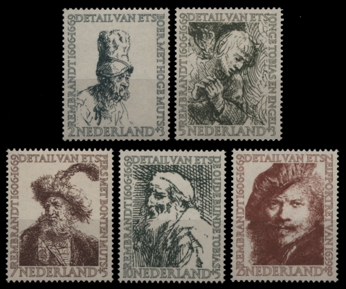 Niederlande 1956 - Mi-Nr. 672-676 ** - MNH - Gemälde / Paintings - Rembrandt