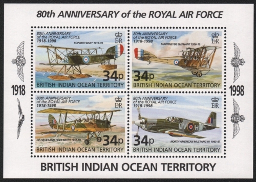BIOT 1998 - Mi-Nr. Block 11 ** - MNH - Flugzeuge / Airplanes