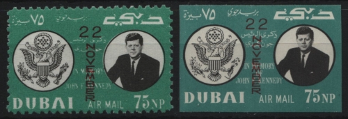 Dubai 1964 - Mi-Nr. 144 A & B ** - MNH - John F. Kennedy