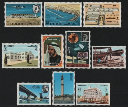 Dubai 1970 - Mi-Nr. 378-387 ** - MNH - Freimarken / Definitives (V)