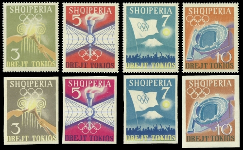 Albanien 1964 - Mi-Nr. 823-826 & 828-831 ** - MNH - Olympia Tokio