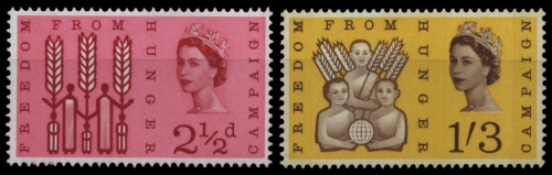 Großbritannien 1963 - Mi-Nr. 354-355 y ** - MNH - Phosphor - Hunger