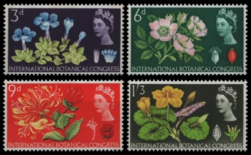 Großbritannien 1964 - Mi-Nr. 378-381 y ** - MNH - Phosphor - Blumen / Flowers