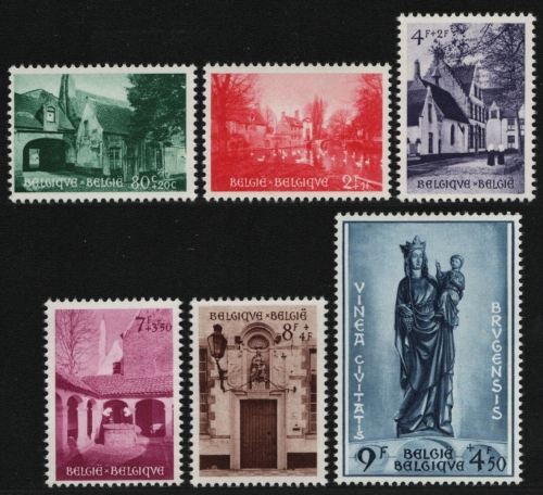 Belgien 1954 - Mi-Nr. 995-1000 ** - MNH - Renovierung
