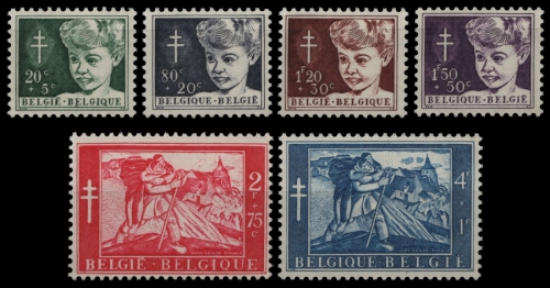 Belgien 1954 - Mi-Nr. 1004-1009 ** - MNH - Tuberkulose