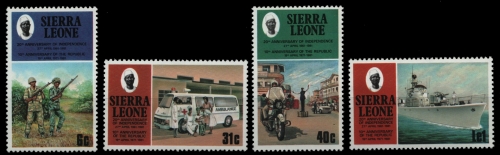 Sierra Leone 1981 - Mi-Nr. 632-635 ** - MNH - 10 Jahre Republik