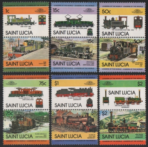 St. Lucia 1984 - Mi-Nr. 672-683 ** - MNH - Lokomotiven / Locomotives