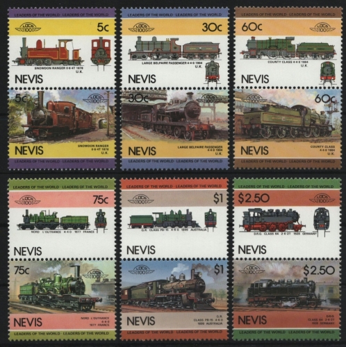 Nevis 1985 - Mi-Nr. 280-291 ** - MNH - Lokomotiven / Locomotives