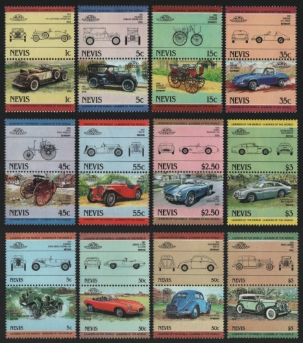 Nevis 1984 - Mi-Nr. 148-163 & 194-201 ** - MNH - Autos / Cars