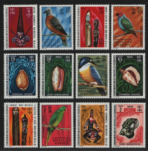 Neue Hebriden 1972 - Mi-Nr. 335-346 ** - MNH - Fauna & Kunst (II)
